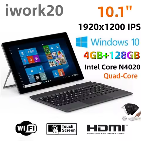 T10 Iwork20 64-Bits 10.1“ Windows 10 2in1 Tablet With Dock Keyboard LPDDR3 4GB RAM 128GB SSD ROM Int