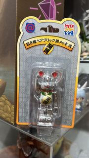 銀 開運 招財貓 100% bearbrick be@rbrick