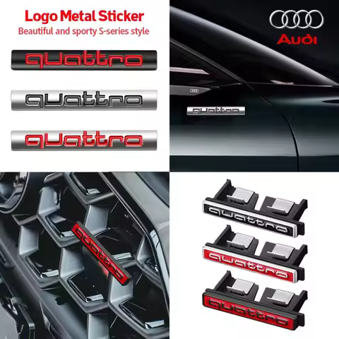 3D Metal QUATTRO Emblem Car Decoration Sticker Auto Accessories For Audi A4 B8 B6 B9 B7 A3 8P 8V 8L 
