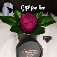 Diamond A red wine rose gift for her set, Christmas gift, valentine, for woman, presents, ideas, ann