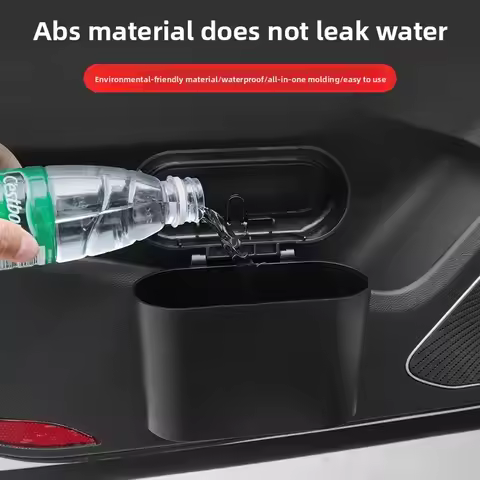 For Audi A6 A7 C8 4K Q8 4M A1 GB 2018~2025 Car Trash Bin With Lid Kit Leak-proof Hanging Trash Can E
