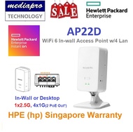 HPE AP22D Aruba Instant On WiFi 6 PoE Access Point with 1-port 2.5G & 4-port Gigabit Lan In-Wall Mou