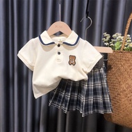 Girls  Suit Skirt Fashionable Western Style Primary School Students Jk Uniform Two-Piece Children S 