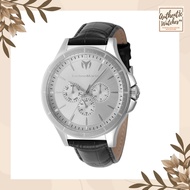 Technomarine 822025 Moonsun Silver Dial Silver Bezel Black Leather Strap Quartz 45mm Men's Watch