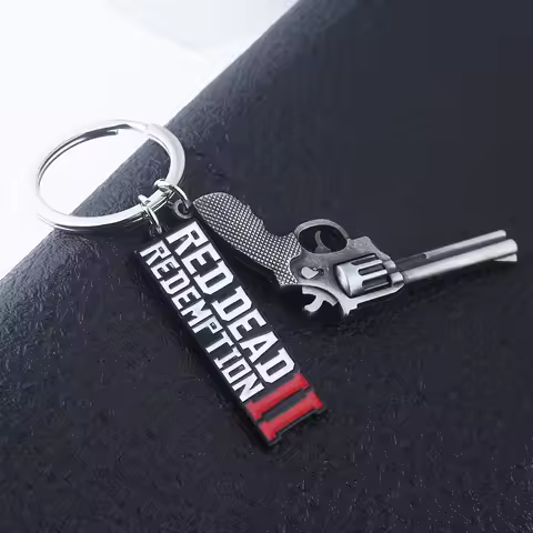Game RDR2 Arthur Morgan Revolver Model keychain Red Dead Redemption 2 Bag Car Pendant Fans Cosplay G
