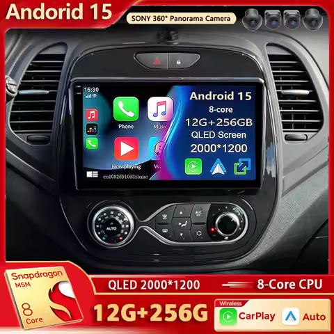 Android 15 For Renault Kaptur Clio Samsung QM3 2011-2018 2K QLED Stereo Car Radio Multimedia Video P