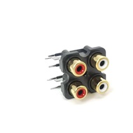 Elecbee RCA Connector PCB Audio Video RCA Socket 4 Female Jack Connector Black