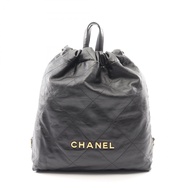 【二手】香奈兒 (Chanel) CHANEL 雙肩包 Chanel 22 大號 AS3313 黑色皮革 CHANEL22 Matelassé 鏈條雙肩包 女士二手 A