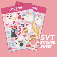 96z SEVENTEEN sticker sheet | Svt kpop toploader deco sticker