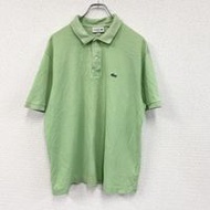 二手LACOSTE短袖 Polo 衫，淺綠色，帶刺繡 logo，尺寸 2XL
