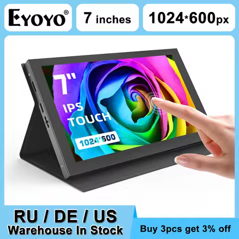 EYOYO 7 Inch Capacitive Touchscreen Display Micro HDMI Monitor for Laptop RasPi 4B/3B+/3A+&Banana Pi