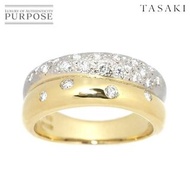 【TASAKI 田崎真珠】11 號戒指鑽石 0.29ct K18 YG 黃金 750 Pt 鉑金