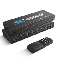 HDMI Switch 7 in 1 Out 4K@60Hz, 7x1 HDMI Switcher with IR Remote, 7 Port HDMI Selector Box Support H