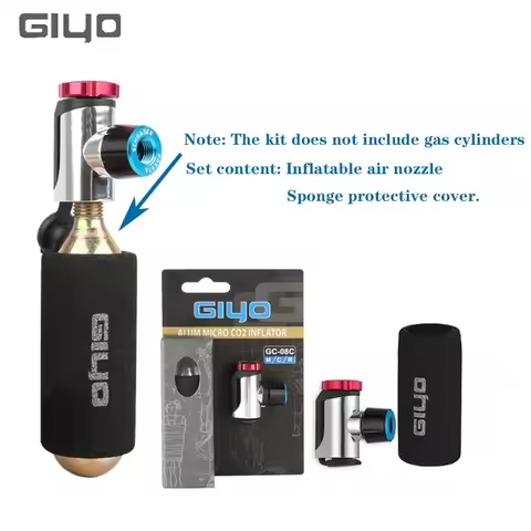 GIYO CO2 Inflator Bicycle CO2 Pump Schrader Presta Aluminum Tire Tube Mini MTB Pump No CO2 Cartridge