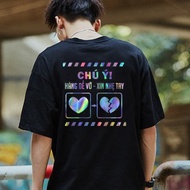 7-color reflective shirt ATTENTION FOR Fragile Goods, men's and women's t-shirts, khaki pants, women