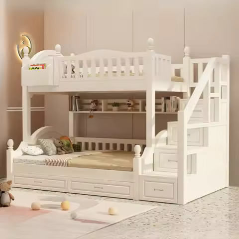 For 2 Drawers Mattress Double Bed Modern Headboard Frame King Size Full Bunk Beds Children Modern Ca