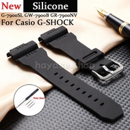 16mm Silicone Black Watchband Bracelet for Casio G-SHOCK G-7900SL GW-7900B GR-7900NV Soft Rubber Wat