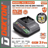 Pin Dekton M21 2.0Ah 4.0Ah 6.0Ah 7.5Ah Sạc Dekton m21 màu xanh xám và olive