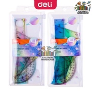 Deli Ruled 2-Color Gradient Ruler Set with Durable UV Ink for Accurate Measurement Drafting Set EH65