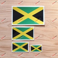 Jamaica Jamaican Flag Decal Vinyl Sticker - 4 Pack Reflective, 2 Inches, 3 Inches, 4 Inches, 6 Inche