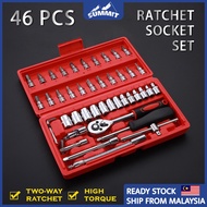Summit Hardware 46PCS Ratchet Socket Set Chrome Vanadium Tool Box Spanner Wrench Set