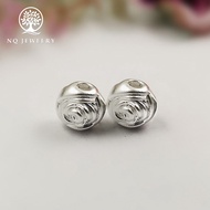 Charm bạc xỏ ngang hình hoa hồng - NQ Jewelry