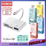Moxom AX49/AX50/AX51/AX52 OTH Adapter 4IN1 TypeC OTG Adapter 3IN1 iP OTG Adapter USB Hub TF Card Dat