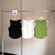 3-color ribbed crop top T-shirt code 148