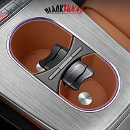 BLACKFUNNY 2Pcs Car Center Console Cup Holder TPE Mat Anti-Slip Drink Tray Insert Car Interior Prote