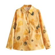 Yellow Summer Blouse 75400 (TS) Blouse Women Long Sleeve Blouse Women