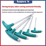 5pcs T Handle Hex Wrench Set Allen Key Industrial Grade Hex Screwdriver Tool 2.5/3/4/5/6mm Allen Key