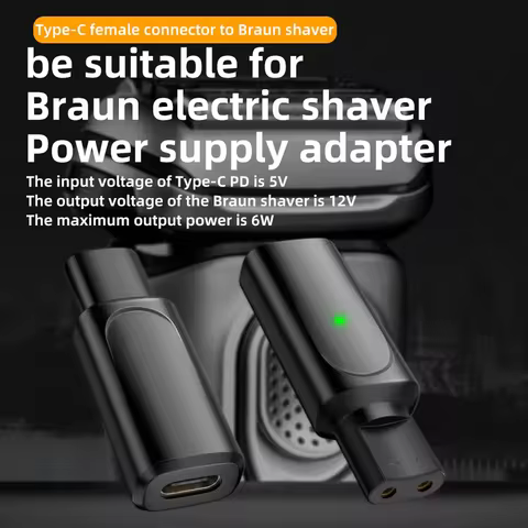 For Braun Series 3 5 7 9 Electric Shaver Machine with Charging Indicator 12V Type-C Shaver Adapter C