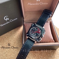 *Ready Stock*ORIGINAL Alexandre Christie 3038MC Genuine Leather Chronograph Men’s Watch