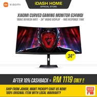 [MY Set] Xiaomi Curved Gaming Monitor G34WQI 34'' WQHD 180Hz Refresh Rate 1ms - 3 Years Xiaomi Malay