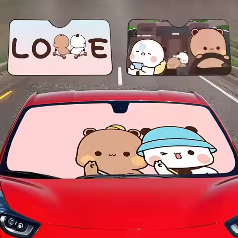 DUDUBUBU Cartoon Cute Car SunShade Windscreen Cover Shade Car SunShade UV Rays Car Sun Visor Protect
