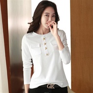 M-4XL Long-Sleeved Versatile t-Shirt~Wear Careful Machine t-Shirt Women Round Neck Bottoming Shirt S