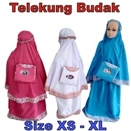SFS Kids Prayer Travel Set White & Colors Telekung Budak Cotton Size XS - XL Age 2 - 9
