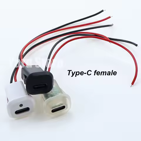 1/5/10PCS 2Pin 20V LED Lamp With IC USB C charging socket Direct Crimp lock plate TYPE-C Female Wate