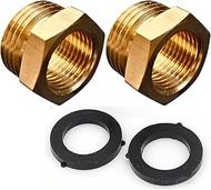 1/2” G Thread (BSP) Female to 3/4” GHT Male Connector (2 Pack)