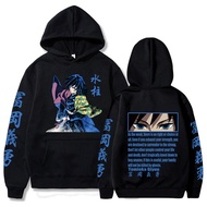 เสื้อสเวตเตอร์พิมพ์ลายอนิเมะญี่ปุ่น Tomioka Giyuu, เสื้อกันหนาวเสื้อฮู้ดชายหญิงไซส์ใหญ่เสื้อผ้าลำลอง