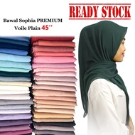 Bawal Tudung Cotton Voile Bidang 45/Bawal Cotton Tudung Bawal Premium Voile Plain Color