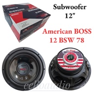 Subwoofer 12 Inch American Boss 12 BSW 78 Subwoofer Mobil Double Coil 12"