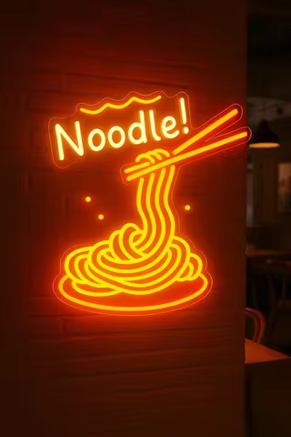 Noodles Neon Sign, Restaurant Decor. Chef Gift Idea Food Neon Sign, Chinese Food Decor
