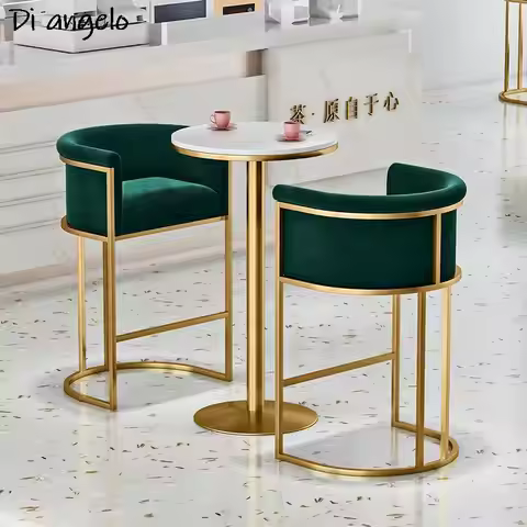 Nordic Simple Backrest Bar Table Chairs Milk Tea Shop High Table Chairs Bar Music Dining Bar Multi-s
