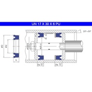 Hydraulic Seal - UN 17x30x6 TPU ( 17 x 30 x 6 ) Rod & Piston U-Ring / Symmetric U-Seal