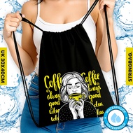 Waterproof Parachute Material Drawstring Coffee String Bag - DRAW String Large Size String Bag/