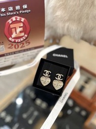 ✨ Chanel 雙CC心心吊鑽耳環✨