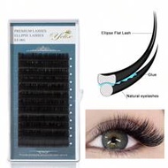 Yelix 1Box Ellipse Flat Eyelash Extension Split Tips Super Light And Soft Lashes Daily Makeup Tools 