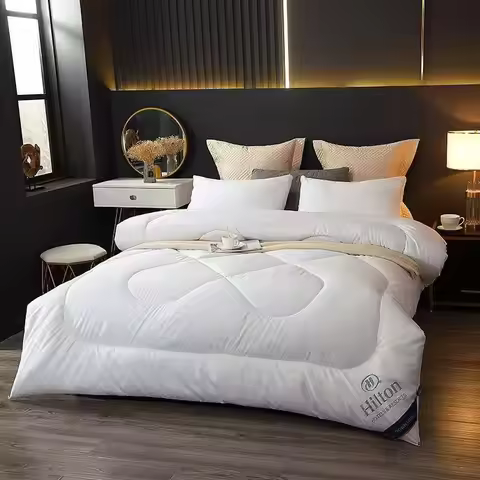 Household Hotel Style Thick Down Alternative Duvet Comforter Soy Protein Fiber Hypoallergenic Breath