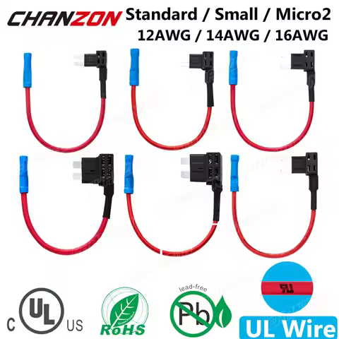 Dual Car Fuse Holder Add-a-circuit Tap Adapter ATM ATC Small Micro2 Block 5V 12V 24V 32V 12 14 16 AW